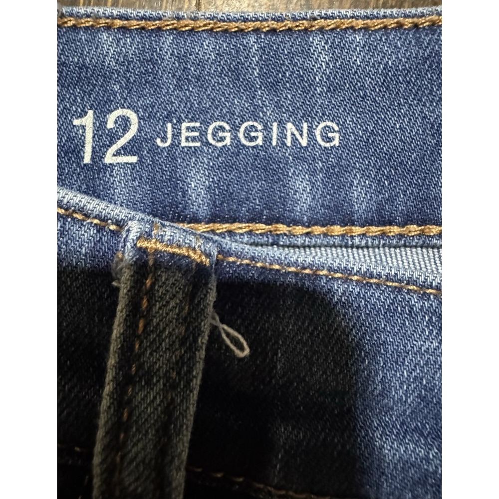 A.N.A Jegging Women's Size 12 Buttonfly Raw Hem Blue High Rise Stretch - Picture 7 of 9